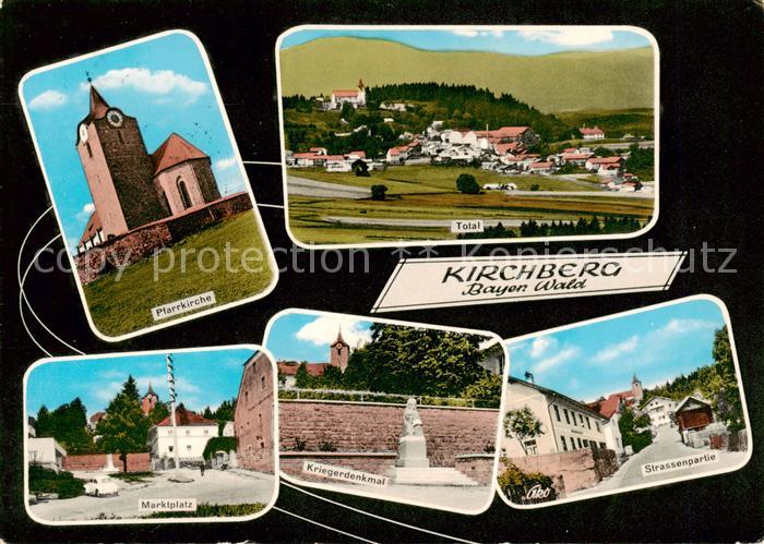 Kirchberg Wald Niederbayern Totale Pfarrkirche Marktplatz Kriegerdenkmal Strasse
