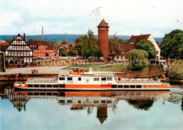 Holzminden Weser Weserblick Fahrtgastschiff Faehre Turm