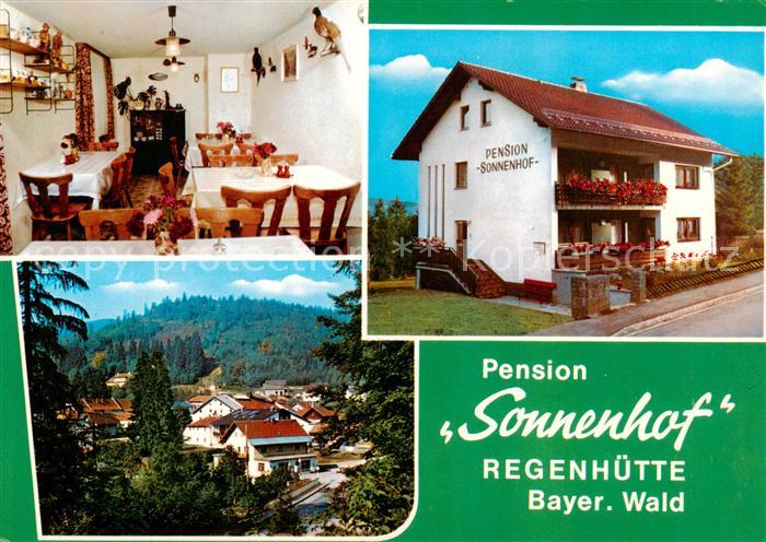 Regenhuette Bayerisch Eisenstein Pension Sonnenhof Gastraum Ortsansicht