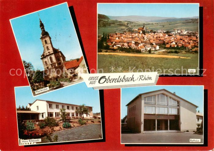 Oberelsbach Panorama Kirche Haus Ruebezahl Rathaus