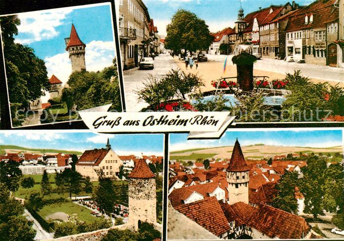 Ostheim Rhoen Teilansichten Ortszentrum Brunnen