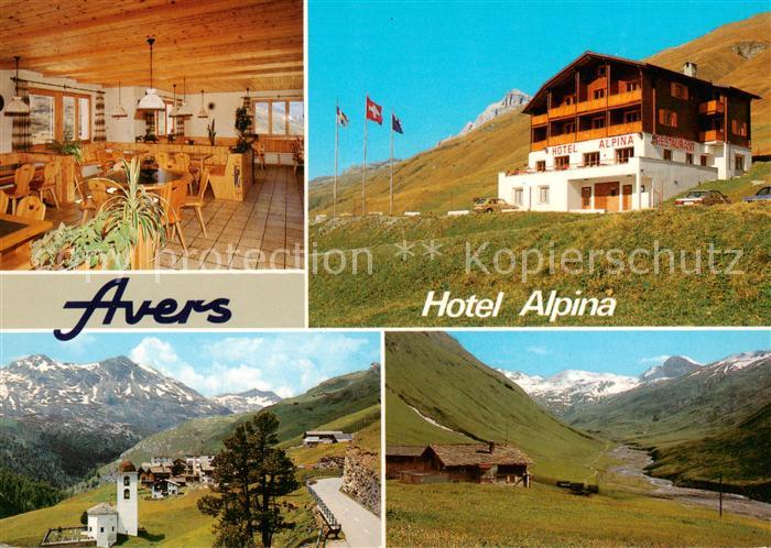 Avers-Juf GR Hotel Alpina Landschaftspanorama Alpen