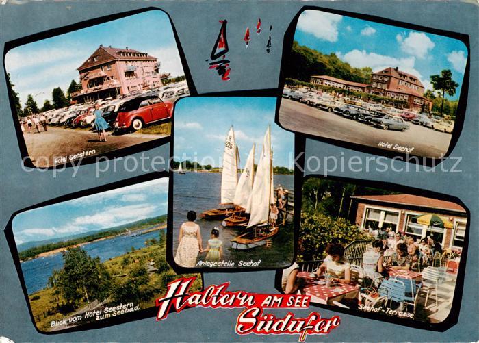 Haltern See Hotel Seestern Hotel Seehof Panorama Seebad Anlegestelle Terrasse