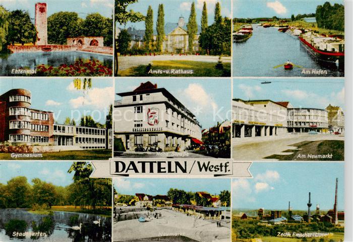 Datteln Ehrenmal Amtshaus Rathaus Hafen Gymnasium Hohe Strasse Neumarkt Stadtgar