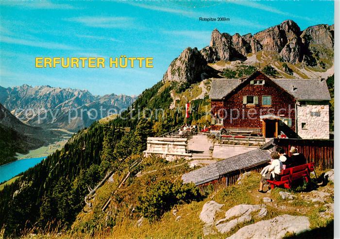Erfurterhuette 1834m Tirol Berghuette im Rofangebirge Fernsicht Alpenpanorama