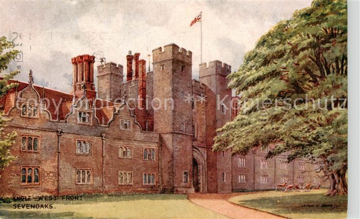Sevenoaks  UK Castle West Front colour painting