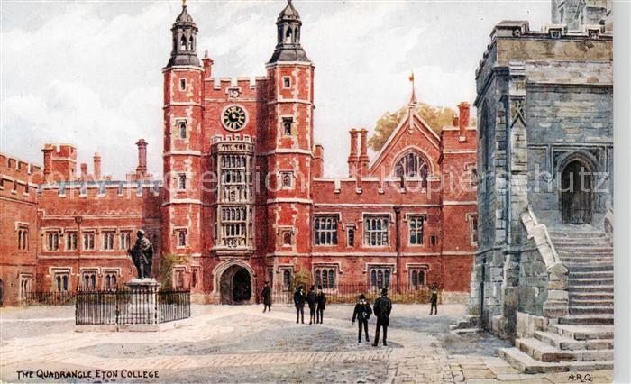 Eton  Berkshire UK The Quadrangle Eton College from an original colour drawing b