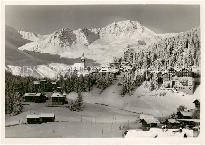 Arosa GR Panorama Wintersportplatz Blick gegen Tschirpen Plessur-Alpen