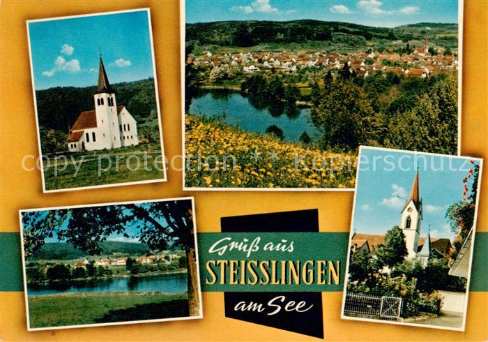 Steisslingen Panorama Kirche Uferpartie am Wasser