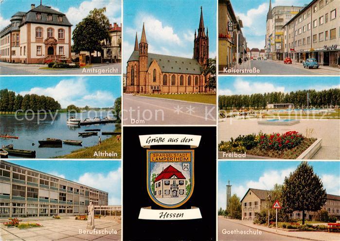 Lampertheim Bergstrasse Amtsgericht Dom Altrhein Berufsschule Kaiserstrasse Frei