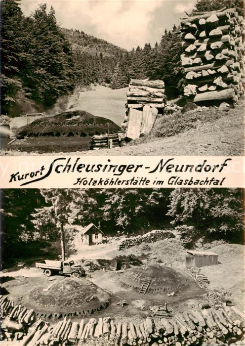 Schleusingerneundorf Holzkoehlerstaette im Glasbachtal