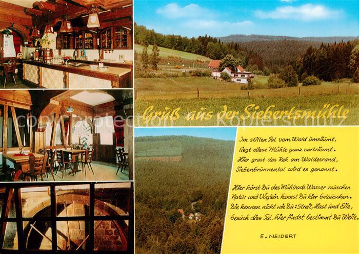 Hosenfeld Ausflugsort zur Siebertsmuehle Gaststaette Muehlrad Landschaftspanoram