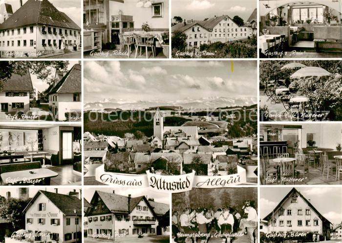 Altusried Gasthoefe Cafes Heimatabend Ortsansicht mit Kirche