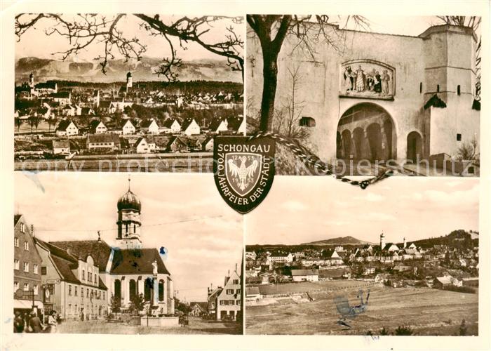 Schongau Bayern Gesamtansicht Alpen Ortszentrum Kirche Stadtmauer Maxtor