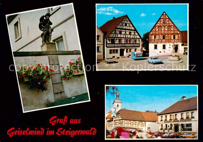 Geiselwind Denkmal Ortszentrum Fachwerkhaeuser Gasthof Metzgerei