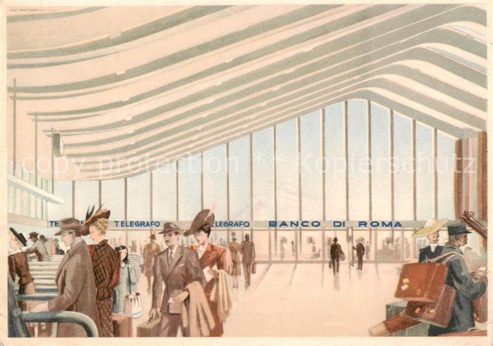 Roma  Rom IT Agenzia del Banco di Roma alla Stazione Termini Kuenstlerkarte