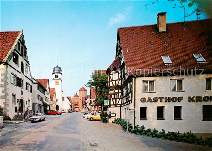 Langenburg Wuerttemberg Gasthof Hotel Krone Hauptstrasse Kirche Stadttor