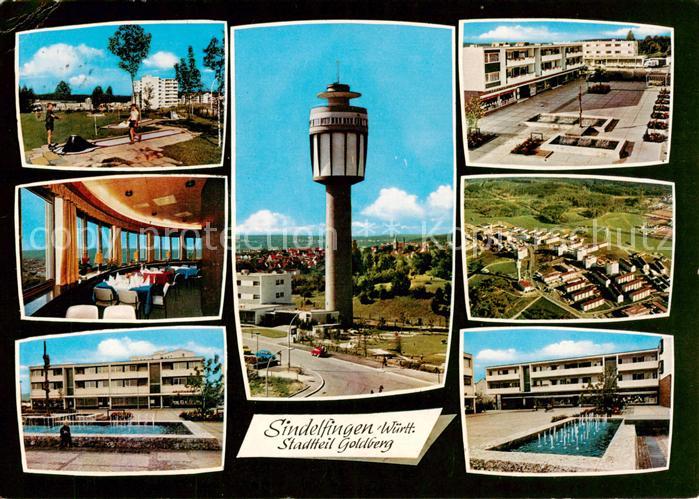 Sindelfingen Teilansichten Turm Restaurant Wasserspiele Luftaufnahme