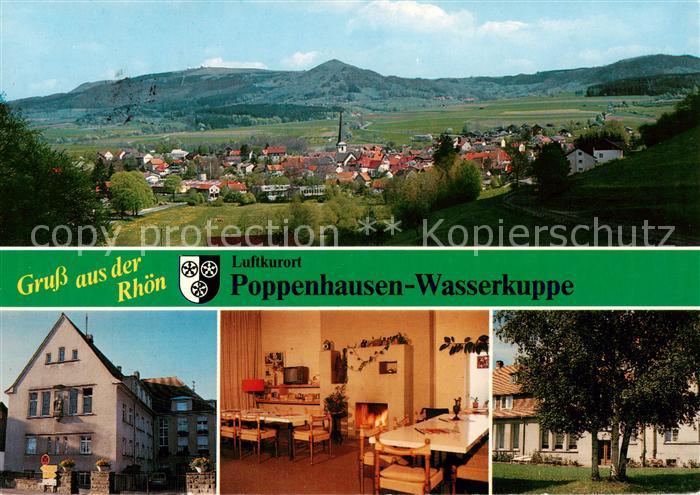 Poppenhausen Rhoen Panorama Blick auf Wasserkuppe Naturpark Rhoen Katholisches S