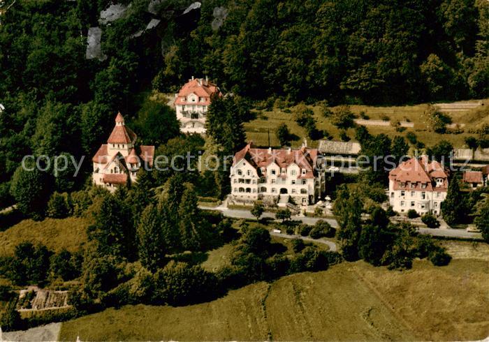 Bad Brueckenau Blick auf ev. Kirche Haus Annemarie Villa Fueglein Sanatorium Sch