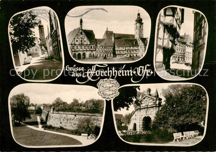 Forchheim Oberfranken Motive Stadtzentrum Fachwerkhaeuser Altstadt Stadtmauer