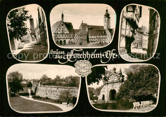 Forchheim Oberfranken Motive Altstadt Fachwerkhaeuser Rathaus Stadtmauer