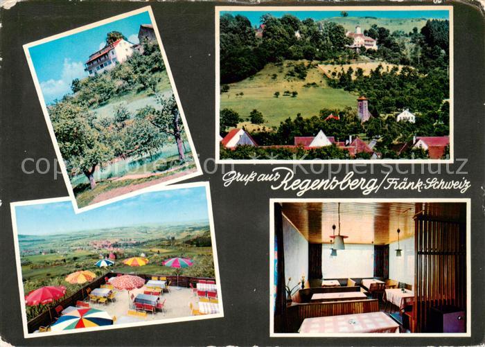 Regensberg Kunreuth Bayern Berggasthof Pension Terrasse Fernsicht Ortsansicht mi