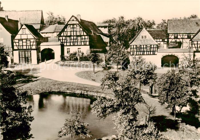 Nitschareuth Langenwetzendorf Fachwerkhaeuser mit Hoftorbogen 18. Jhdt. Denkmals