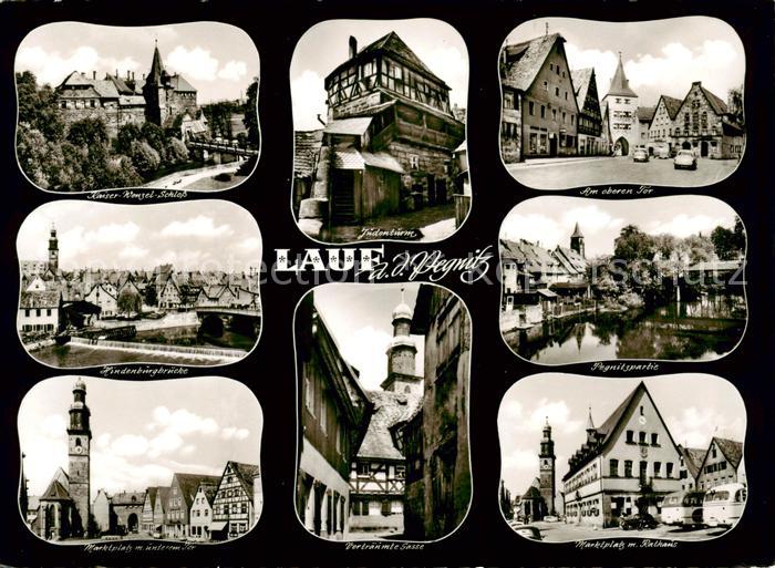 Lauf Pegnitz Kaiser Wenzel Schloss Hindenburgbruecke Marktplatz Stadttor Judentu