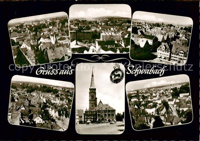 Schwabach Stadtansichten Rundblick von Schwabachs Kirchturm