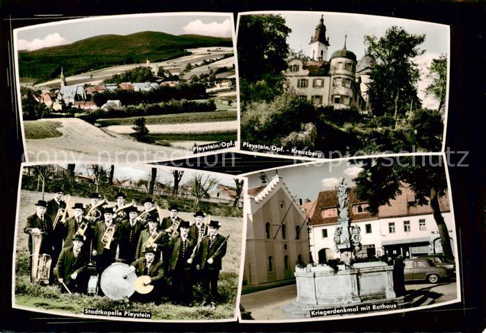 Pleystein 300-Jahrfeier der Stadtkapelle Sax Panorama Kreuzberg Kriegerdenkmal R