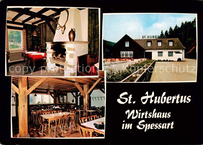 Windheim Hafenlohr St. Hubertus Wirtshaus im Spessart Gastraum Kaminzimmer