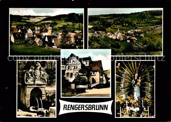 Rengersbrunn Panorama Marien-Wallfahrtsort Kirche Altar Ortsmotiv Brunnen Heilig