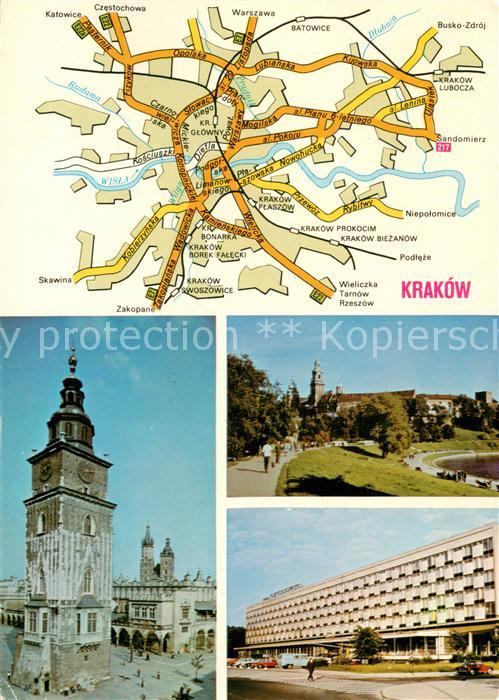Krakow Krakau Marktplatz Rathausturm Tuchhalle Hotel Krakau Landkarte