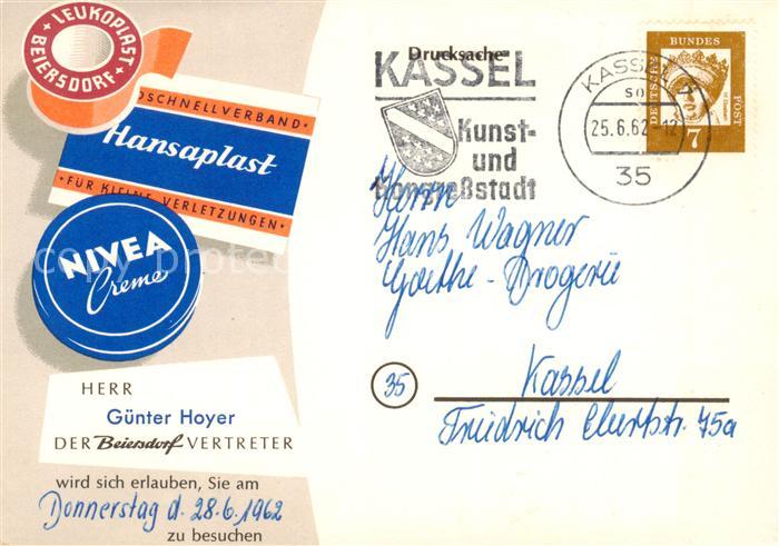 Werbung Reklame Guenter Hoyer Beirsdorf Nivea Creme Hansaplast Leukoplast