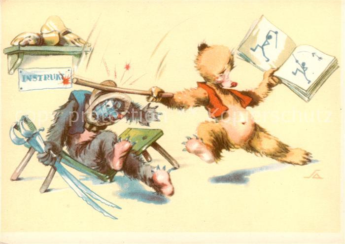 Vermenschlicht Baer Schwert Sport Litho