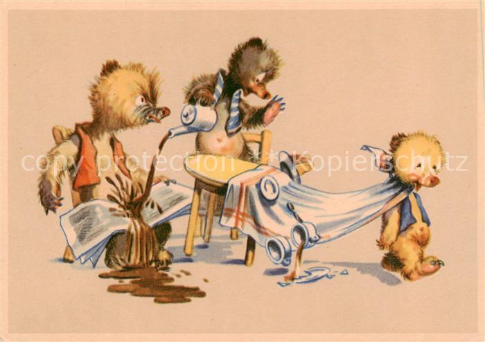 Vermenschlicht Baer Kaffe Litho