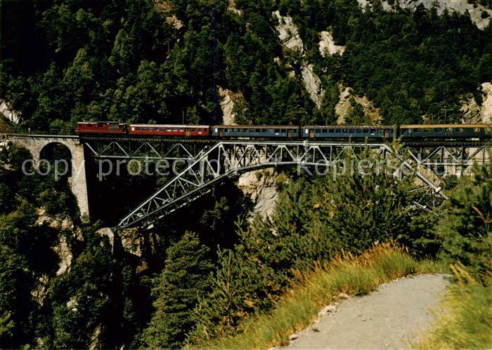 Eisenbahn Railway Chemin de Fer Hoeheweg Loetschberg Suedrampe Bietschtalbruecke