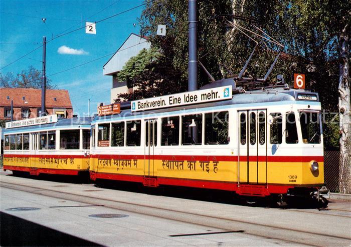 Strassenbahn Tramway-- Zuerich VBZ Motorwagen Be 4/4 1389 Anhaenger B4 738