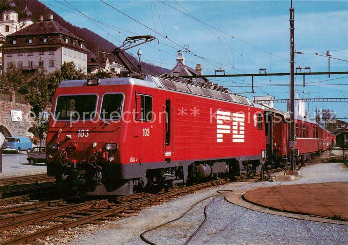 Eisenbahn Railway Chemin de Fer Furka-Oberalp-Bahn HGe 4/4 2 103 Marcau da Cuera