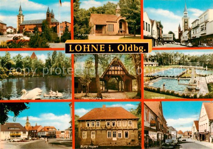 Lohne Oldenburg St Annakirche Schwanenteich Freilichtbuehne Waldbad Marktplatz B
