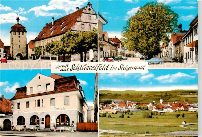 Schluesselfeld Stadttor Strassenpartie Restaurant Storch Panorama