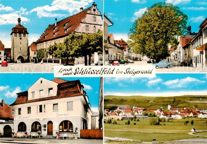 Schluesselfeld Stadttor Strassenpartie Restaurant Storch Panorama