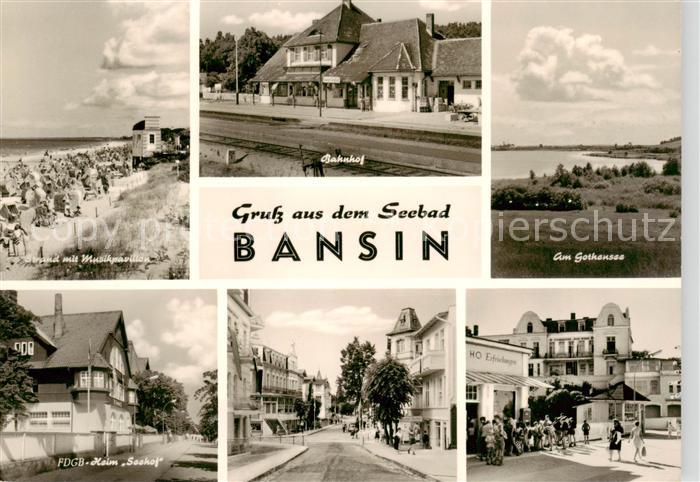 Bansin Ostseebad Strand Musikpavillon Bahnhof Am Gothensee FDGB Heim Seehof Orts
