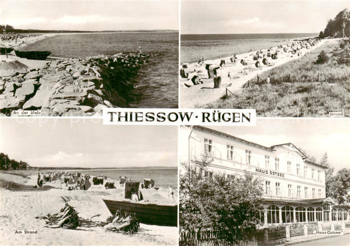 Thiessow Ostseebad Ruegen An der Mole Strandpartien Haus Ostsee