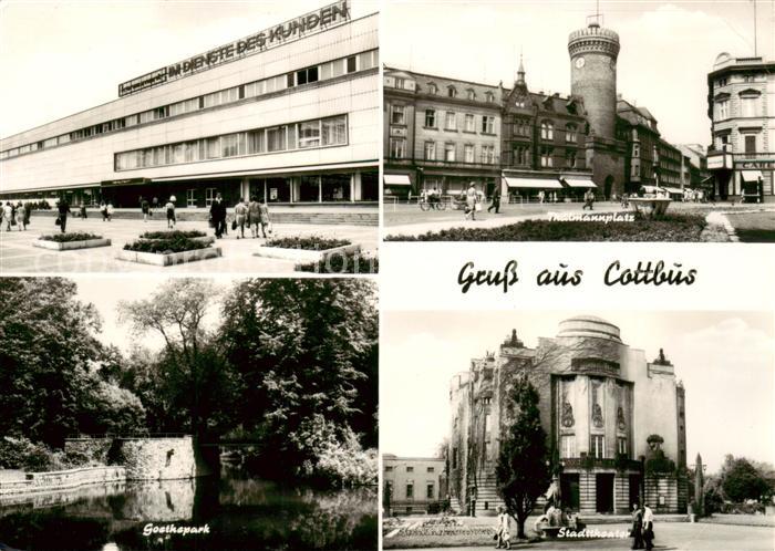 Cottbus Kaufhaus Thaelmannplatz Goethepark Stadttheater