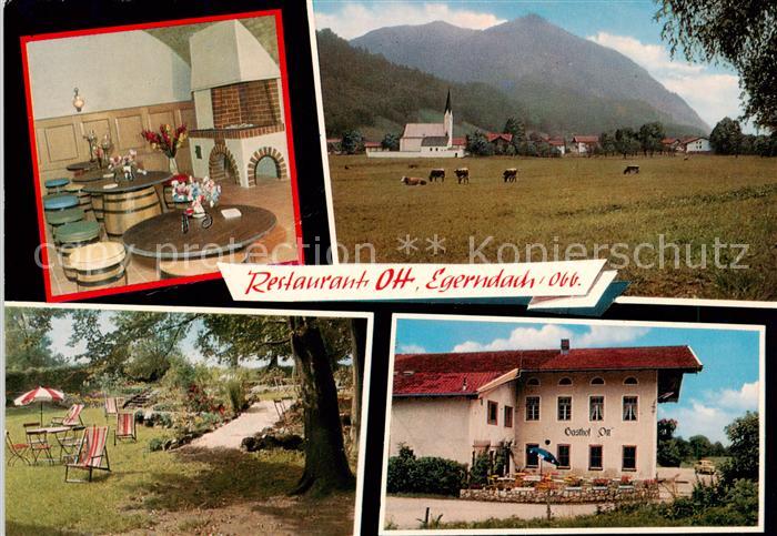 Egerndach Restaurant Ott Gaststube Gartenterrasse Panorama Kirche