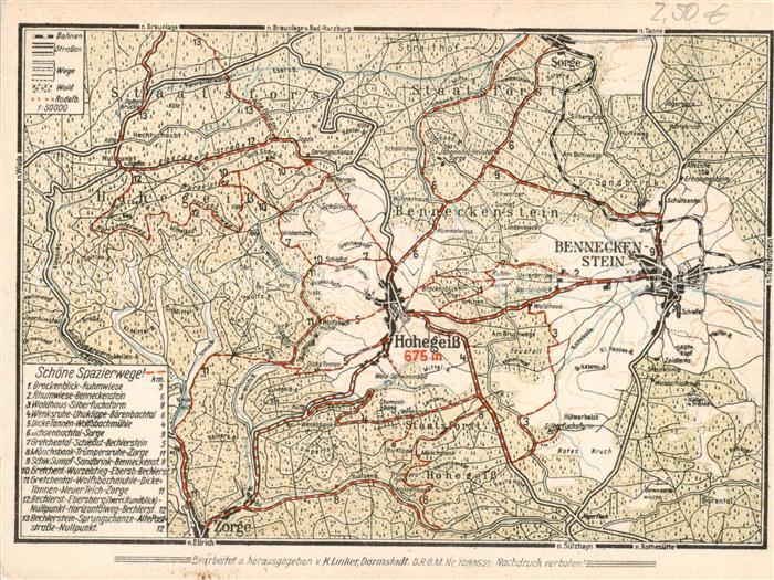 Hohegeiss Harz Gebietskarten