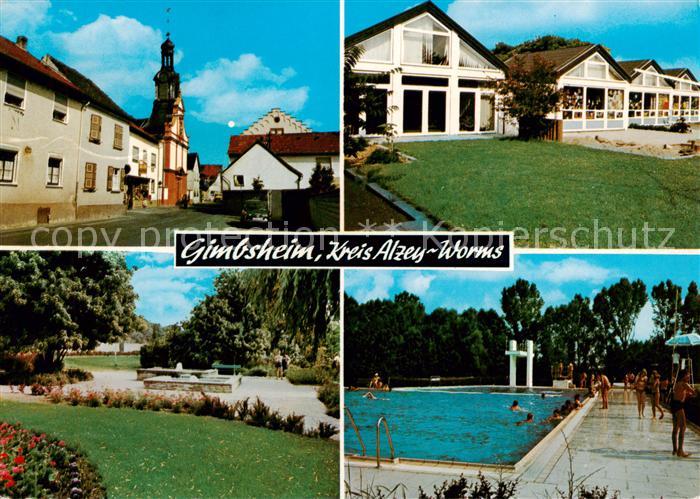 Gimbsheim Teilansichten Park Schwimmbad