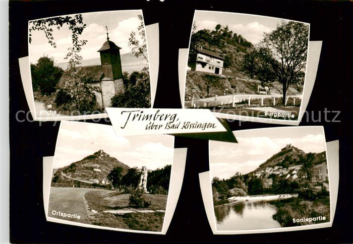 Trimberg Kirche Burgpartie Ortspartie Saalepartie